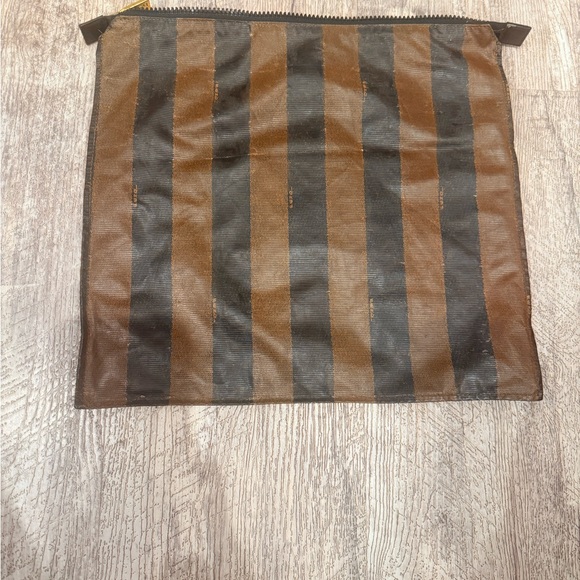 Fendi Striped Brown and Black Cosmetic Bag - Picture 4 of 12